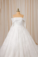 Romantische Prinses Trouwjurk Off-Shoulder met Kant en Sleep - Afbeelding 3