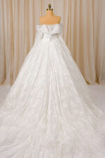Romantische Prinses Trouwjurk Off-Shoulder met Kant en Sleep - Afbeelding 6